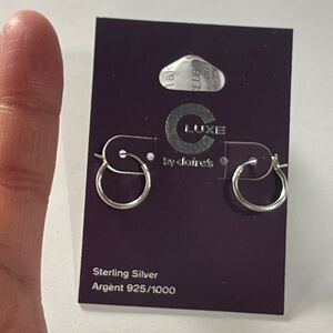 Sterling Silver Huggie Hoops Claires Luxe Hypoallergenic NWT